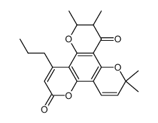 10,11-Dihydro-2,2,10,11-tetramethyl-8-propyl-2H,6H,12H-benzo[1,2-b:3,4-b':5,6-b'']tripyran-6,12-dione结构式