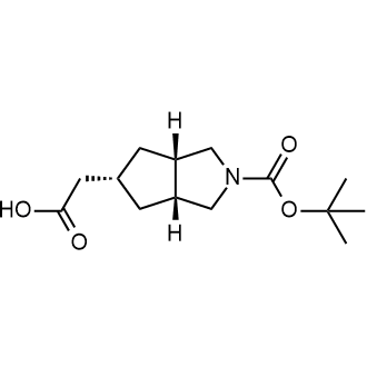 2-((3aR,5r,6aS)-2-(tert-Butoxycarbonyl)octahydrocyclopenta[c]pyrrol-5-yl)acetic acid Structure