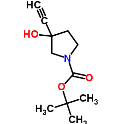 3-乙炔基-3-羟基吡咯烷-1-羧酸叔丁酯结构式