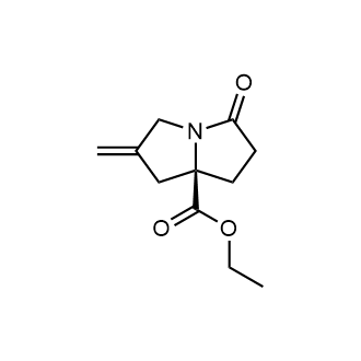 (R)-2-亚甲基-5-氧六氢-1H-吡咯嗪-7a-羧酸乙酯结构式