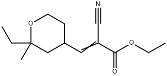 (E)-ethyl 2-cyano-3-(2-ethyl-2-methyltetrahydro-2H-pyran-4-yl)acrylate structure