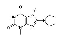 3,7-dimethyl-8-pyrrolidin-1-yl-3,7-dihydro-purine-2,6-dione结构式