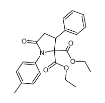 5-oxo-3-phenyl-1-p-tolyl-pyrrolidine-2,2-dicarboxylic acid diethyl ester Structure