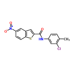 N-(3-Chloro-4-methylphenyl)-5-nitro-1-benzothiophene-2-carboxamide结构式