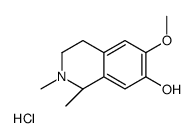 (1R)-6-methoxy-1,2-dimethyl-1,2,3,4-tetrahydroisoquinolin-2-ium-7-ol,chloride Structure