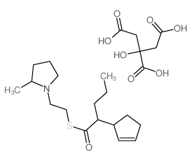 2-(1-cyclopent-2-enyl)-1-[2-(2-methylpyrrolidin-1-yl)ethylsulfanyl]pentan-1-one; 2-hydroxypropane-1,2,3-tricarboxylic acid Structure