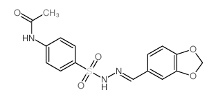 N-[4-[(benzo[1,3]dioxol-5-ylmethylideneamino)sulfamoyl]phenyl]acetamide结构式