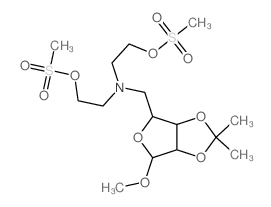 b-D-Ribofuranoside, methyl5-[bis[2-[(methylsulfonyl)oxy]ethyl]amino]-5-deoxy-2,3-O-(1-methylethylidene)- Structure