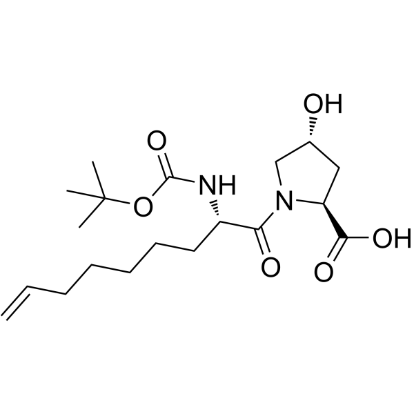 L-Proline, 1-[(2S)-2-[[(1,1-dimethylethoxy)carbonyl]amino]-1-oxo-8-nonen-1-yl]-4-hydroxy-, (4R)- Structure