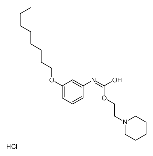 2-piperidin-1-ium-1-ylethyl N-(3-octoxyphenyl)carbamate,chloride Structure