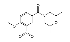 (2,6-dimethylmorpholin-4-yl)-(4-methoxy-3-nitrophenyl)methanone结构式