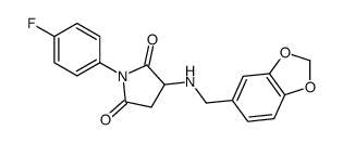 3-(1,3-benzodioxol-5-ylmethylamino)-1-(4-fluorophenyl)pyrrolidine-2,5-dione Structure