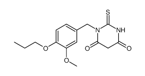 1-(3-methoxy-4-propoxy-benzyl)-2-thioxo-dihydro-pyrimidine-4,6-dione结构式