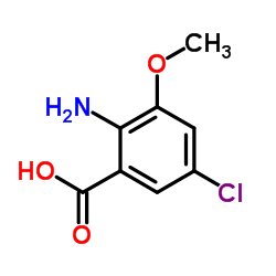 2-Amino-5-chloro-3-methoxybenzoic acid结构式