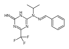 2-N-(benzylideneamino)-2-N-propan-2-yl-6-(trifluoromethyl)-1,3,5-triazine-2,4-diamine Structure
