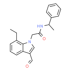 1H-Indole-1-acetamide,7-ethyl-3-formyl-N-(1-phenylethyl)-(9CI) Structure