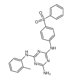 N-(4-benzenesulfonyl-phenyl)-N'-o-tolyl-[1,3,5]triazine-2,4,6-triamine结构式