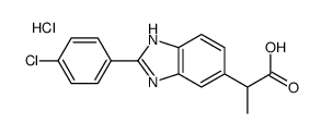 2-[2-(4-chlorophenyl)-3H-benzimidazol-5-yl]propanoic acid,hydrochloride结构式