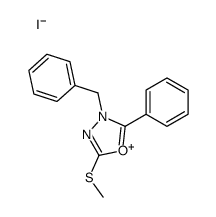 3-benzyl-5-methylsulfanyl-2-phenyl-1,3,4-oxadiazol-3-ium,iodide结构式