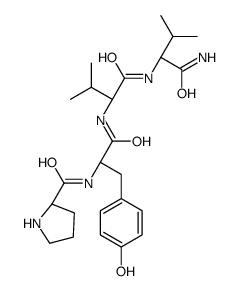 (2R)-N-[(2R)-1-[[(2R)-1-[[(2R)-1-amino-3-methyl-1-oxobutan-2-yl]amino]-3-methyl-1-oxobutan-2-yl]amino]-3-(4-hydroxyphenyl)-1-oxopropan-2-yl]pyrrolidine-2-carboxamide Structure