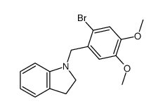 1-(2-bromo-4,5-dimethoxybenzyl)-2,3-dihydroindole结构式