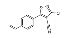 3-chloro-5-(4-ethenylphenyl)-1,2-thiazole-4-carbonitrile结构式