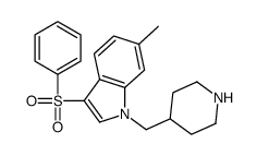 3-(benzenesulfonyl)-6-methyl-1-(piperidin-4-ylmethyl)indole Structure