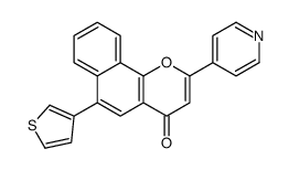 2-pyridin-4-yl-6-thiophen-3-ylbenzo[h]chromen-4-one结构式
