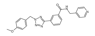 3-[2-(4-methoxy-benzyl)-2H-tetrazol-5-yl]-N-pyridin-4-ylmethyl-benzamide结构式