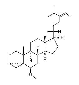 6β-methoxy-3α,5α-cyclo-stigmast-24(28)c-ene结构式