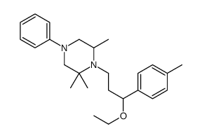 1-[3-Ethoxy-3-(p-tolyl)propyl]-4-phenyl-2,2,6-trimethylpiperazine结构式