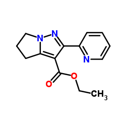 Ethyl 2-(2-pyridinyl)-5,6-dihydro-4H-pyrrolo[1,2-b]pyrazole-3-carboxylate结构式
