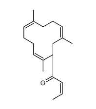 (E)-1-[(1R,2E,6E,10E)-2,7,11-trimethylcyclododeca-2,6,10-trien-1-yl]but-2-en-1-one结构式