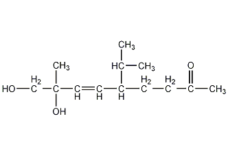 (2S,3E,5S)-1,2-二羟基-5-异丙基-2-甲基-3-壬烯-8-酮结构式