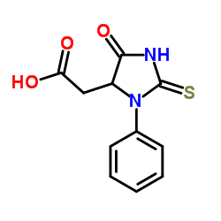 (5-OXO-3-PHENYL-2-THIOXO-IMIDAZOLIDIN-4-YL)-ACETIC ACID结构式