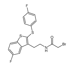 N-(2-(5-fluoro-2-(4-fluorophenylthio)benzo[b]thiophen-3-yl)ethyl)bromoacetamide Structure