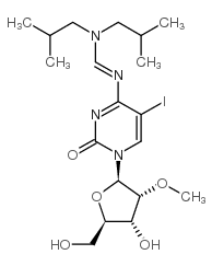 n4-(diisobutylaminomethylidene)-5-iodo-2'-o-methyl-cytidine结构式