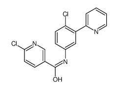 6-chloro-N-(4-chloro-3-pyridin-2-ylphenyl)pyridine-3-carboxamide结构式