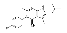 3-(4-Fluorophenyl)-3,7-dihydro-6-isobutyl-2,5-dimethyl-4H-pyrrolo<2,3-d>pyrimidin-4-imine结构式