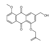 3-Hydroxymethyl-5-methoxy-1-(2-methyl-allyloxy)-anthraquinone结构式