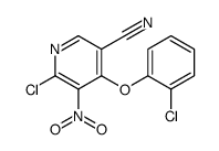 6-chloro-4-(2-chlorophenoxy)-5-nitropyridine-3-carbonitrile结构式