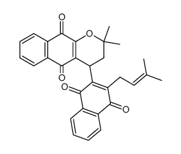 4-[1,4-Dihydro-3-(3-methyl-2-butenyl)-1,4-dioxonaphthalen-2-yl]-3,4-dihydro-2,2-dimethyl-2H-naphtho[2,3-b]pyran-5,10-dione Structure