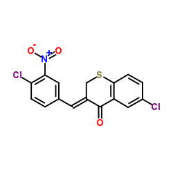 (3Z)-6-Chloro-3-(4-chloro-3-nitrobenzylidene)-2,3-dihydro-4H-thiochromen-4-one Structure