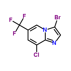 3-溴-8-氯-6-(三氟甲基)咪唑并[1,2-a]吡啶结构式