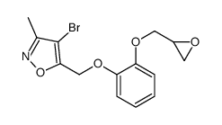 4-bromo-3-methyl-5-[[2-(oxiran-2-ylmethoxy)phenoxy]methyl]-1,2-oxazole Structure