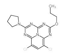 7,9-dichloro-2-(1-propoxy)-5-(1-pyrrolidino)-1,3,4,6,9b-pentaazaphenalene结构式
