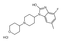 7-fluoro-5-methyl-3-[1-(oxan-4-yl)piperidin-4-yl]-1H-benzimidazol-2-one,hydrochloride结构式