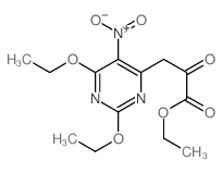 4-Pyrimidinepropanoicacid, 2,6-diethoxy-5-nitro-a-oxo-, ethyl ester structure