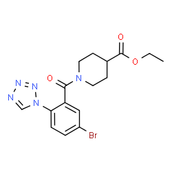 ethyl 1-{[5-bromo-2-(1H-tetrazol-1-yl)phenyl]carbonyl}piperidine-4-carboxylate结构式