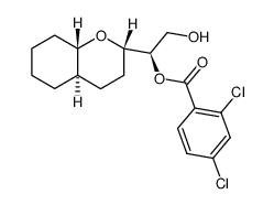 (1R*,3R*,6S*)-3-<(1S*)-2-((2,4-dichlorobenzoyl)oxy)-1-hydroxyethyl>-2-oxabicyclo<4.4.0>decane结构式